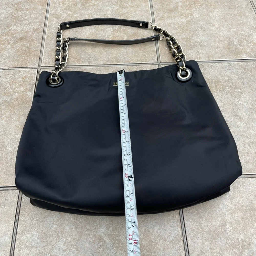 kate spade Black Tote with Gold Chain Handles